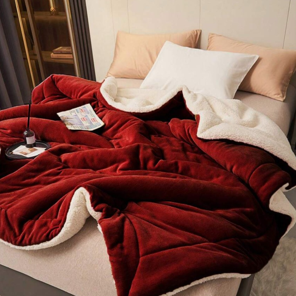 Sherpa-Decke mit Flanell-Oberseite 100x150 bis 200x230 cm – Wärmende Wohndecke in zwölf Farben