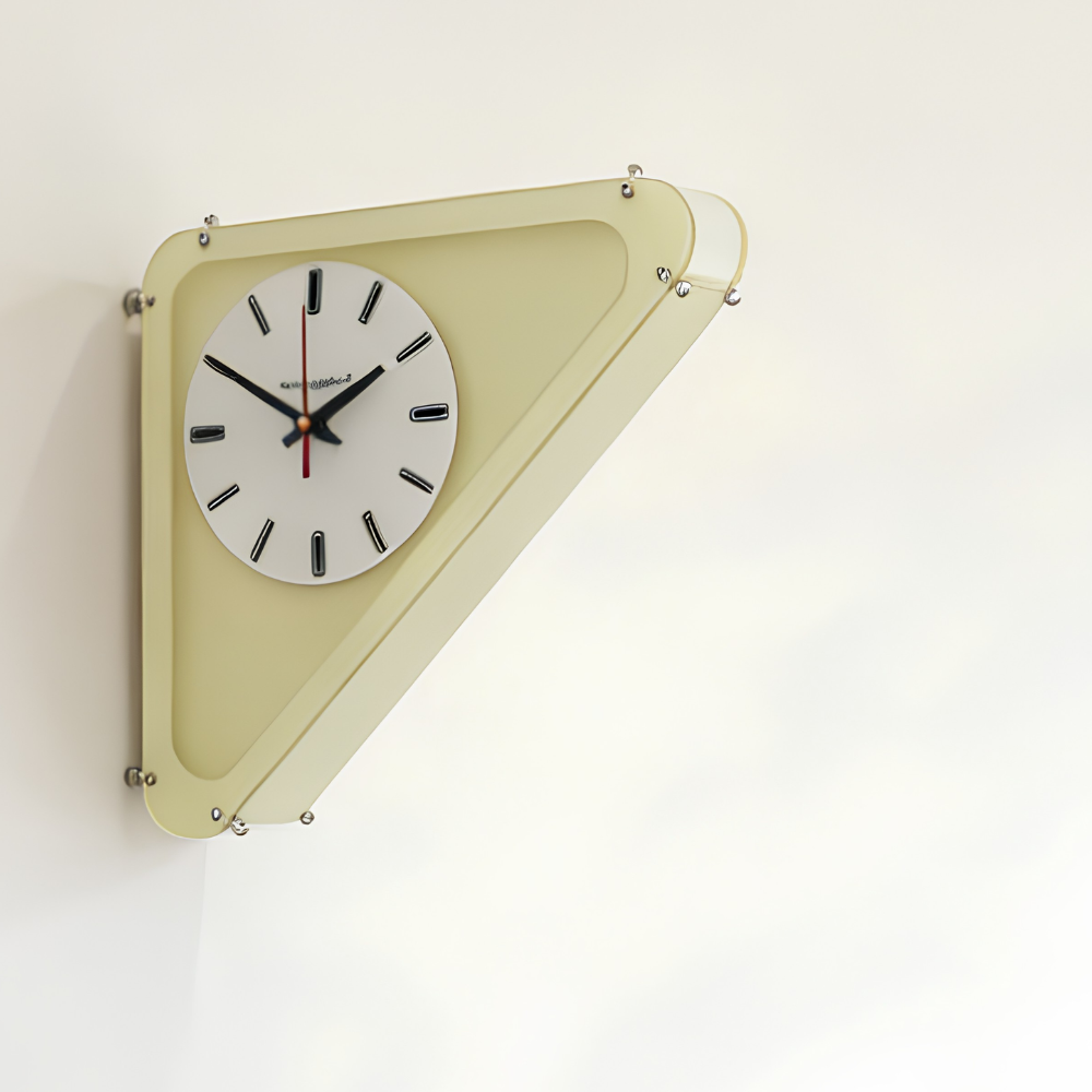 Stilvolle Eckwanduhr im Minimalismus-Design - Geräuschlose Analoge Uhr für Flur und Dekoration