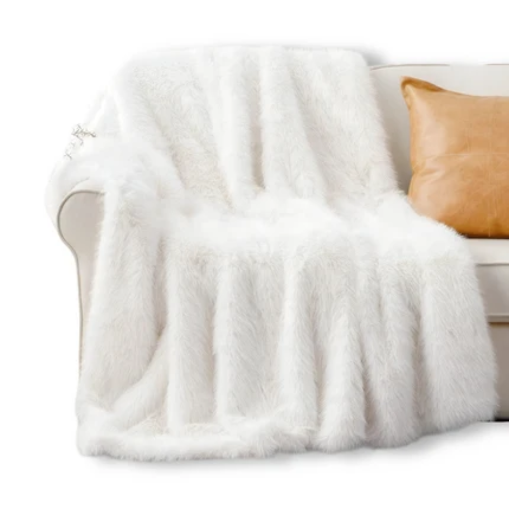 Flauschige Webpelz Kuscheldecke 127x152 & 150x200 cm - Elegante Wohndecke für gemütliche Stunden