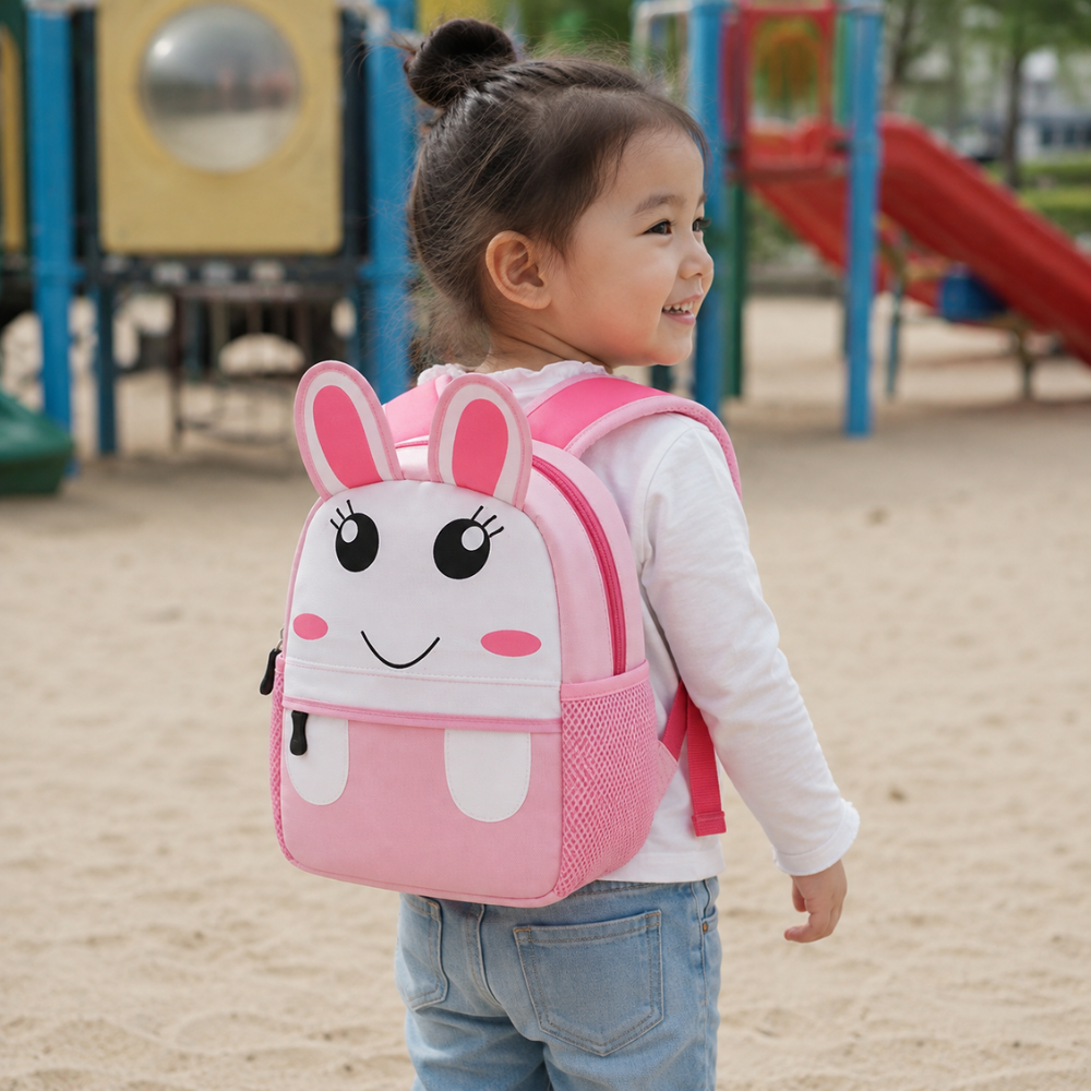 3D-Tier-Rucksack 21 × 8 × 26 cm – Leichter Kindergartenrucksack aus Polyester für 2–5 Jahre