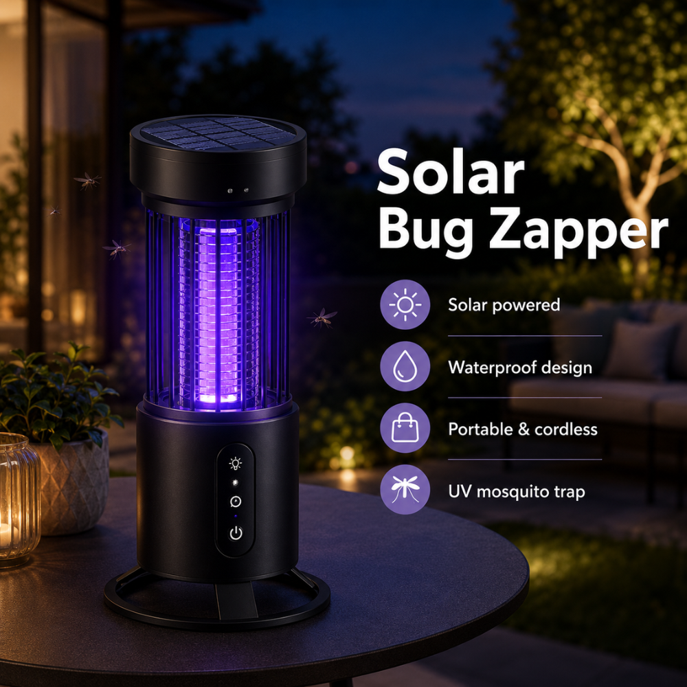 Wiederaufladbare Mückenlampe 2-in-1 – Elektrische UV Insektenfalle mit Nachtlicht für Camping, Balkon & Zuhause