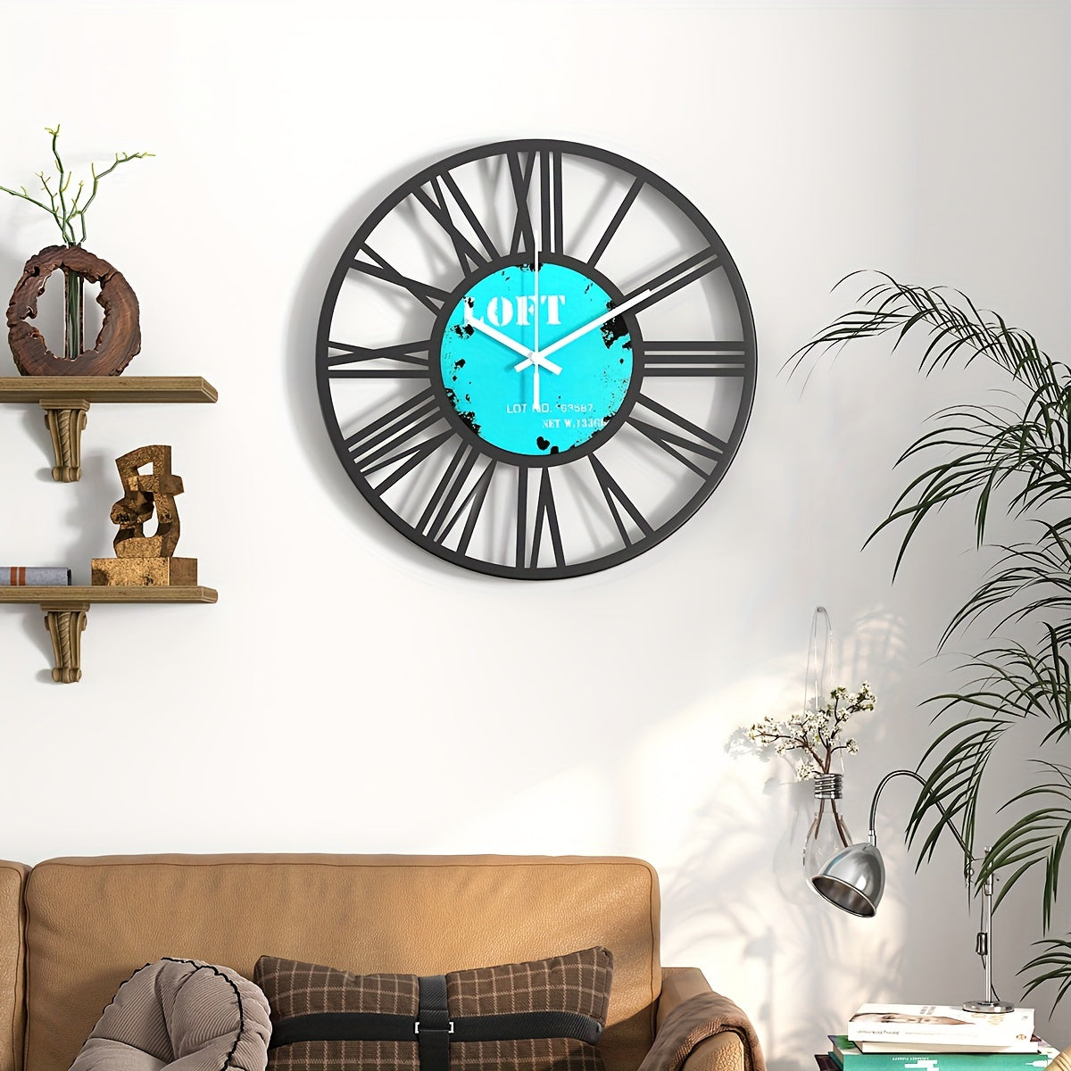 Vintage Wanduhr mit Römischen Zahlen – Geräuschlose Runde Dekouhr für Wohnzimmer, Schlafzimmer & Büro