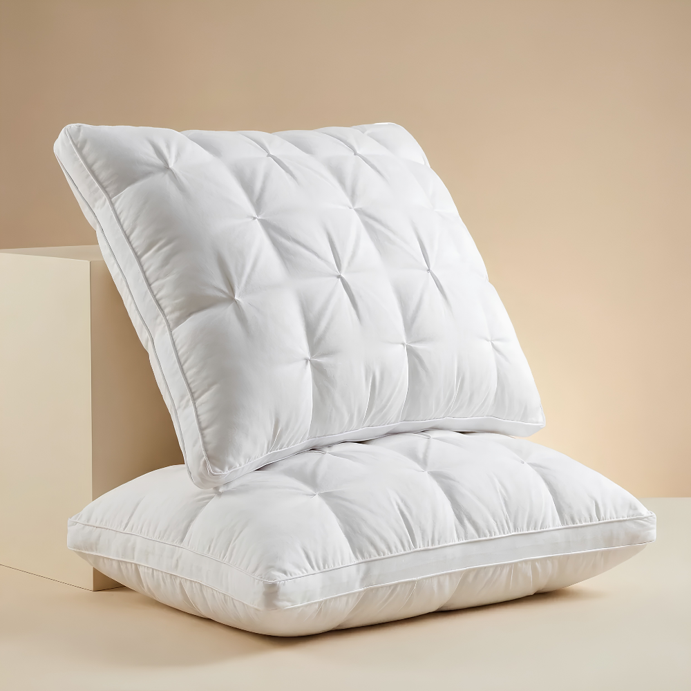 Weiches Kopfkissen 48 x 74 cm – Bettkissen mit daunenähnlicher Mikrofaserfüllung, 700 bis 900 g