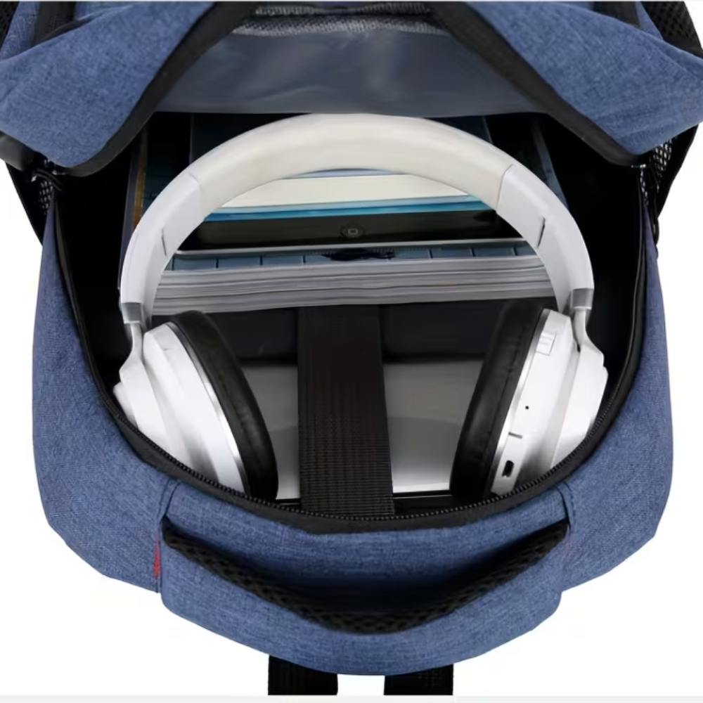 Wasserabweisender Laptop-Rucksack 44 × 30 × 13 cm – Schlanker Freizeitrucksack mit USB-Anschluss und Reflexstreifen