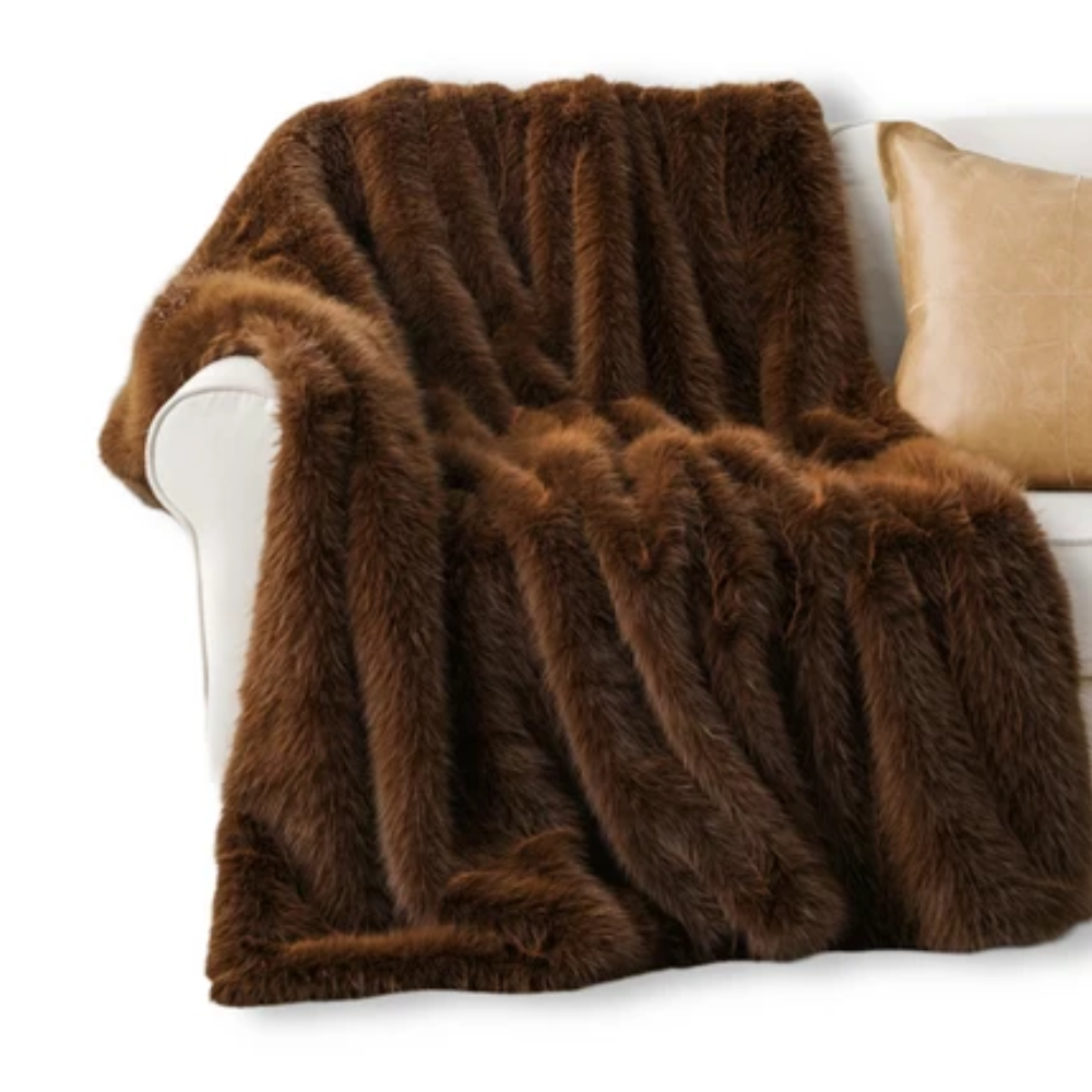 Flauschige Webpelz Kuscheldecke 127x152 & 150x200 cm - Elegante Wohndecke für gemütliche Stunden