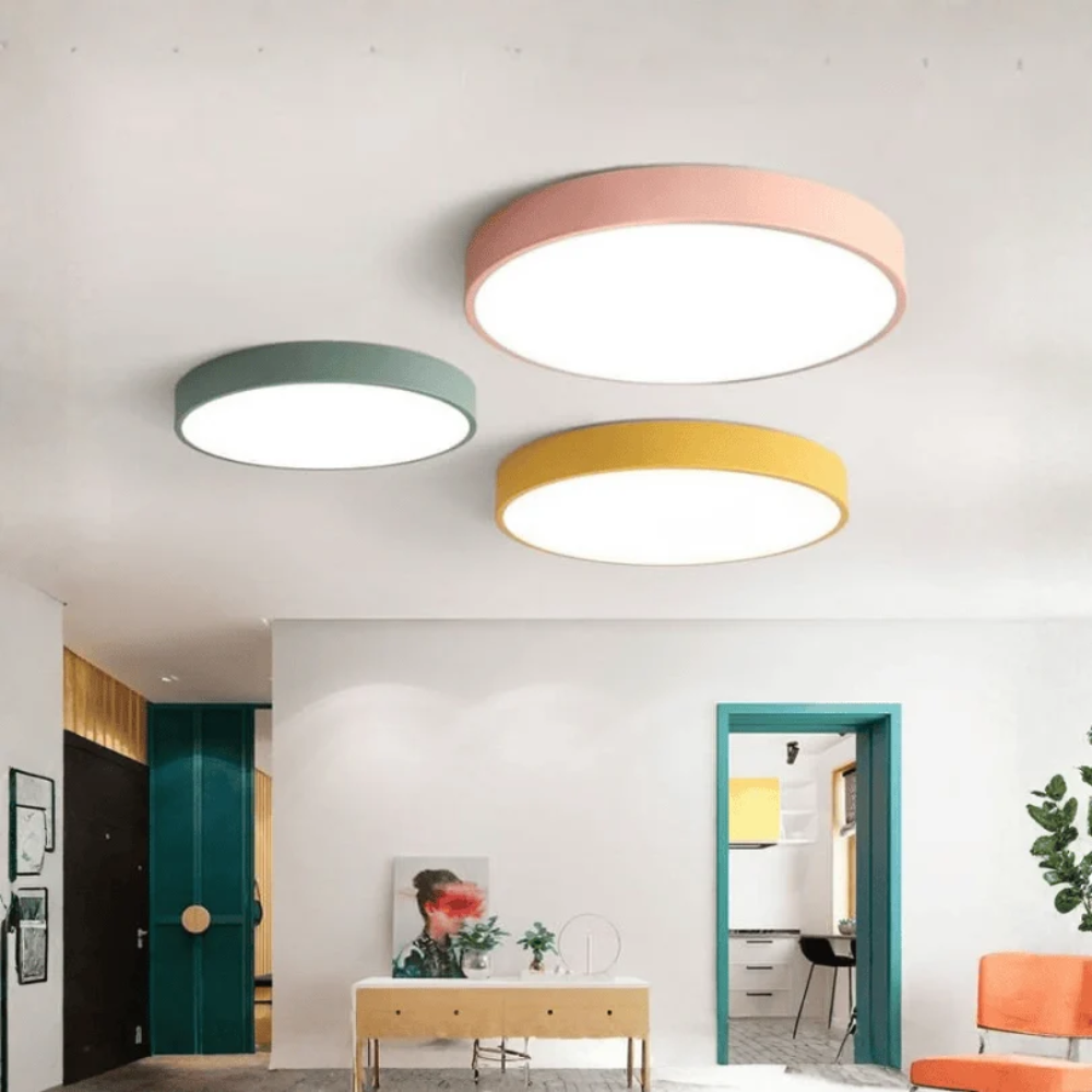 Flache Runde LED Deckenleuchte für Wohnzimmer & Schlafzimmer - Moderne Aufbauleuchte mit Modernem Design