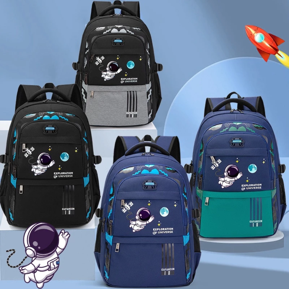 Astronauten-Schulrucksack für Grundschüler – Wasserabweisender Rucksack mit ergonomischem Rücken & viel Stauraum