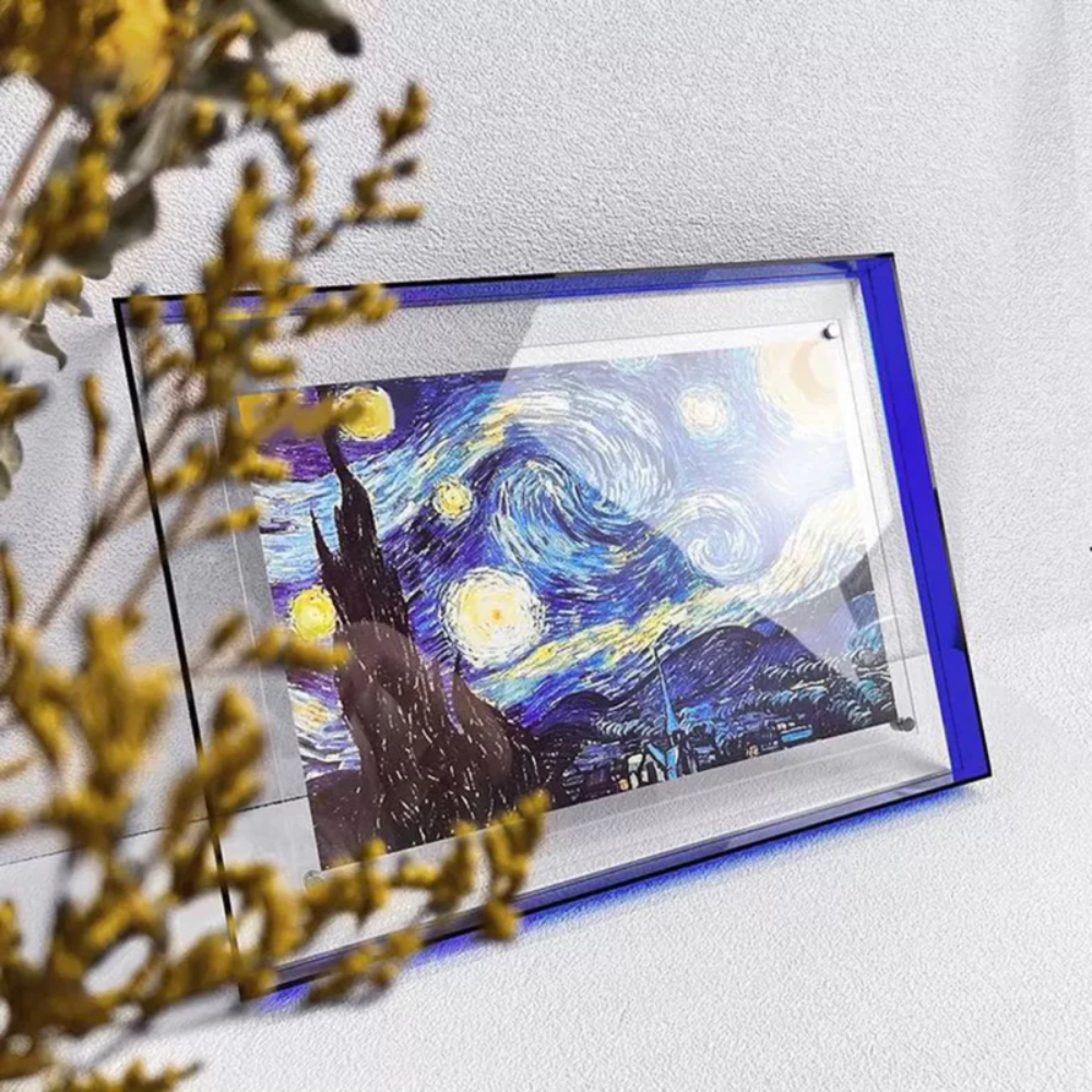 Moderner Acryl Bilderrahmen zum Aufhängen Transparenter Fotohalter für Wanddeko Wohnzimmer Schlafzimmer