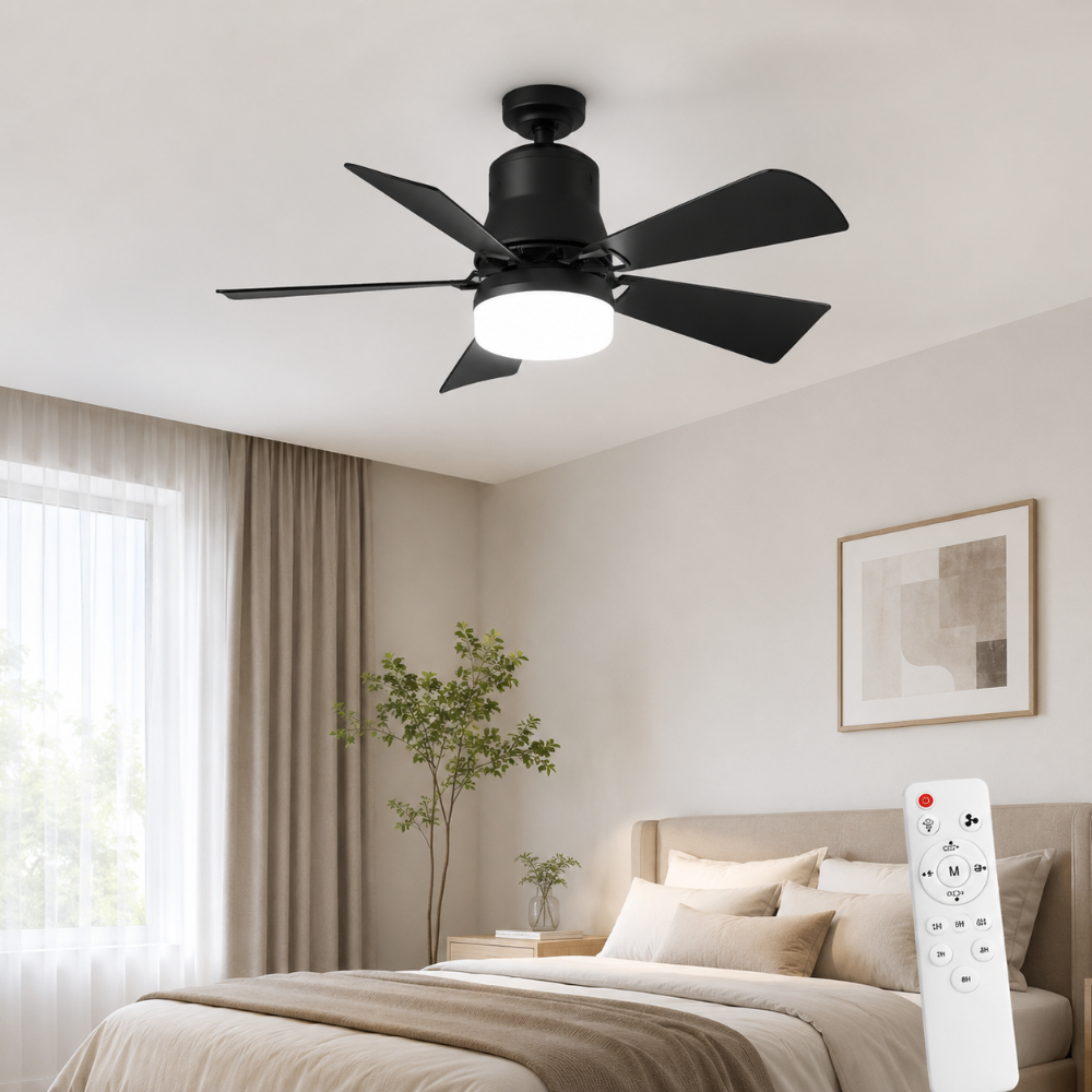 Deckenventilator mit Licht E27 LED Schraubfassung Fernbedienung 40W für Schlafzimmer Wohnzimmer