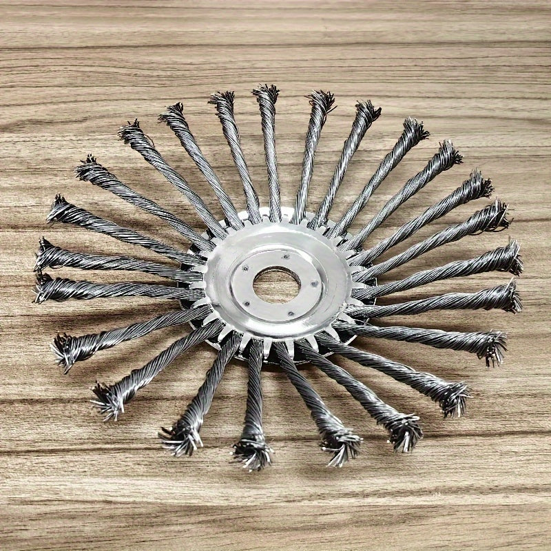 25,4 cm Stahl-Drahtbürstenkopf für Rasentrimmer | Metall-Trimmeraufsatz zur Entfernung von Unkraut, Moos und Rost