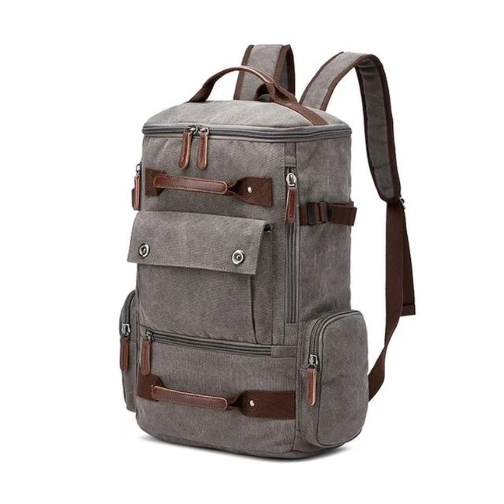Garnet Großer Canvas Rucksack Vintage - Wasserabweisender Reiserucksack mit Laptopfach für Herren 36-55L, Laptopfach
