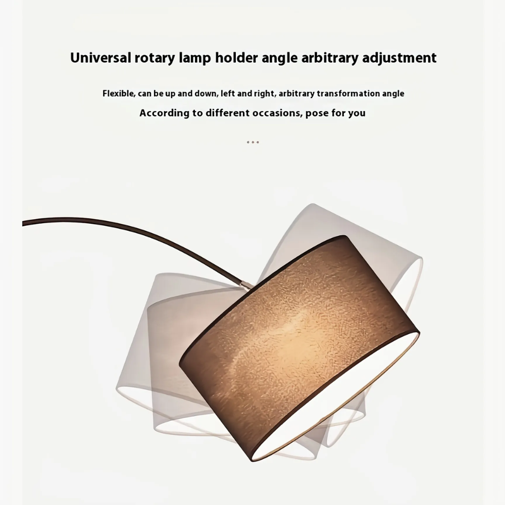 Bogenlampe mit Textilschirm 155 bis 185 cm – Verstellbare Stehleuchte für Sofa und Leseecke