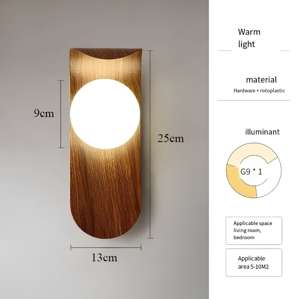 Moderne G9-LED-Wandleuchte mit Acrylschirm – elegante, kugelförmige Wandleuchte im Japandi-Stil für Flure und Schlafzimmer