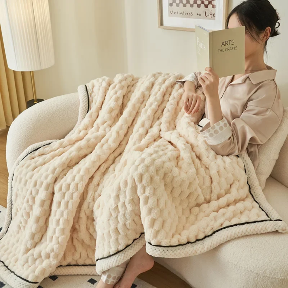 Flauschiges Sherpa-Plaid 120x200 bis 200x230 cm – Weiche Tagesdecke für Sofa und Schlafzimmer