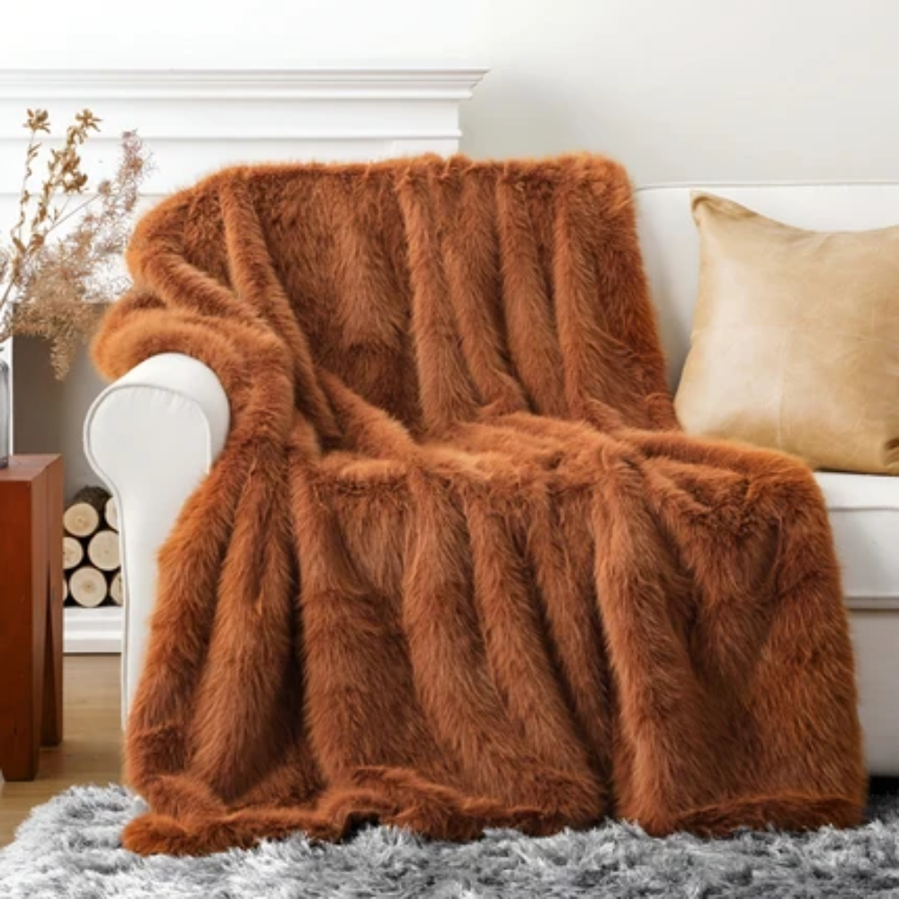 Flauschige Webpelz Kuscheldecke 127x152 & 150x200 cm - Elegante Wohndecke für gemütliche Stunden