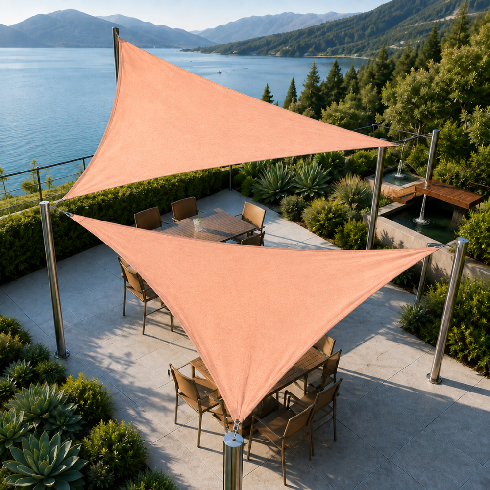 Dreieckiges Sonnensegel 300D Oxford-Gewebe – Robust & UV-Beständig – für Terrasse & Garten