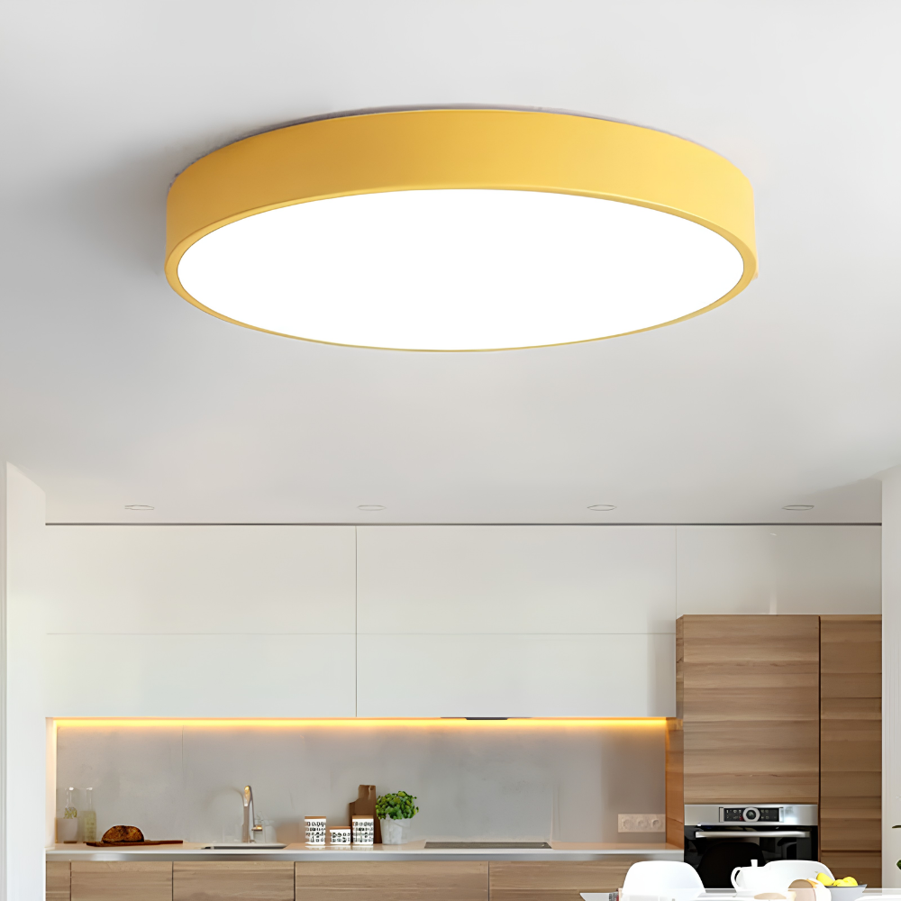 Flache Runde LED Deckenleuchte für Wohnzimmer & Schlafzimmer - Moderne Aufbauleuchte mit Modernem Design