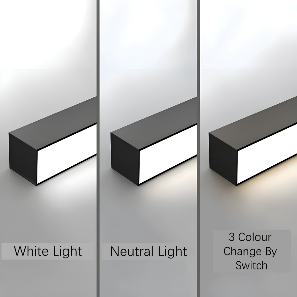 Moderne LED Deckenleuchte 60–200 cm – lineare Aufbauleuchte in Schwarz & Weiß für Flur, Küche und Wohnzimmer