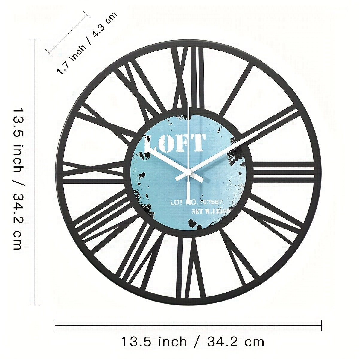 Vintage Wanduhr mit Römischen Zahlen – Geräuschlose Runde Dekouhr für Wohnzimmer, Schlafzimmer & Büro