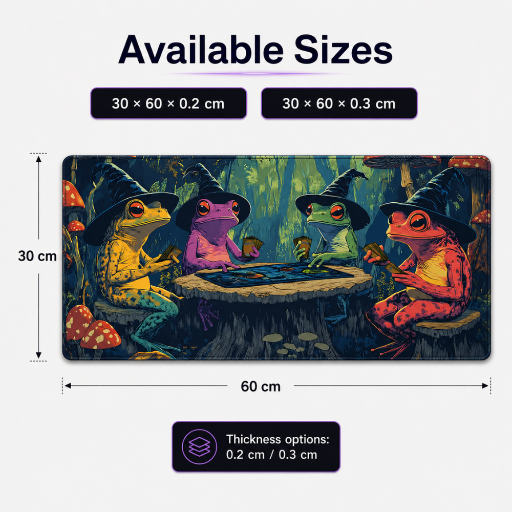 Großes Gaming Mauspad 30 × 60 cm mit Fantasy-Tiermotiv | Rutschfeste Gummi-Schreibtischunterlage mit genähtem Rand