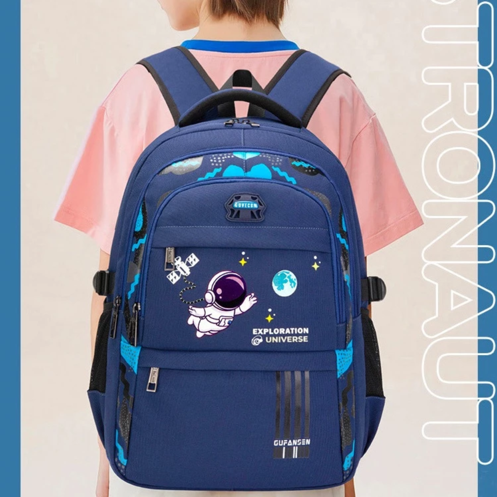 Astronauten-Schulrucksack für Grundschüler – Wasserabweisender Rucksack mit ergonomischem Rücken & viel Stauraum