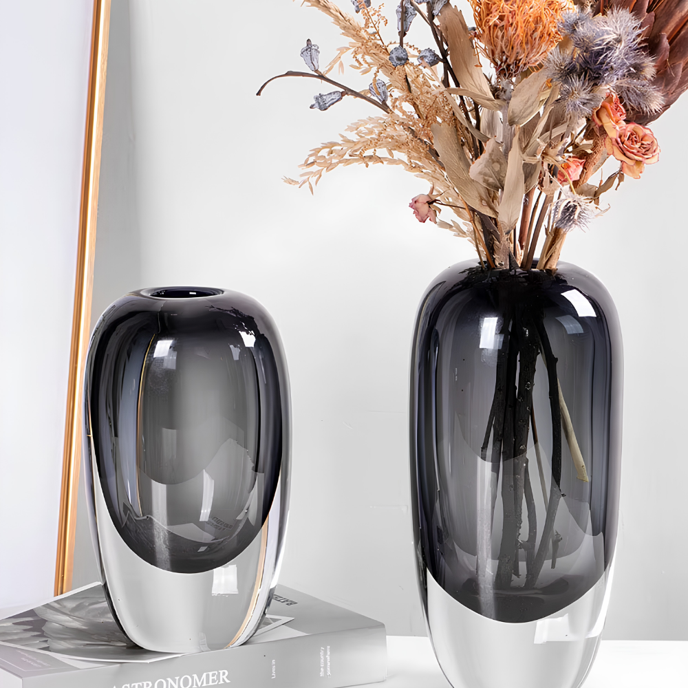 Moderne Opaleszierende Kristallvase - Stilvolles Deko-Objekt für Tisch & Wohnzimmer