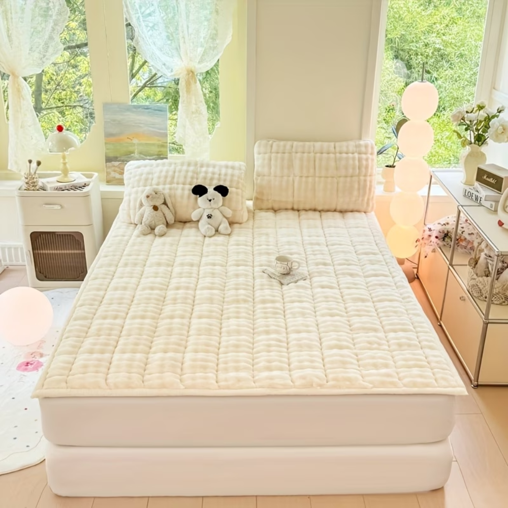Velours-Matratzenauflage 90x200 bis 200x220 cm – Wärmende Matratzenauflage für den Winter