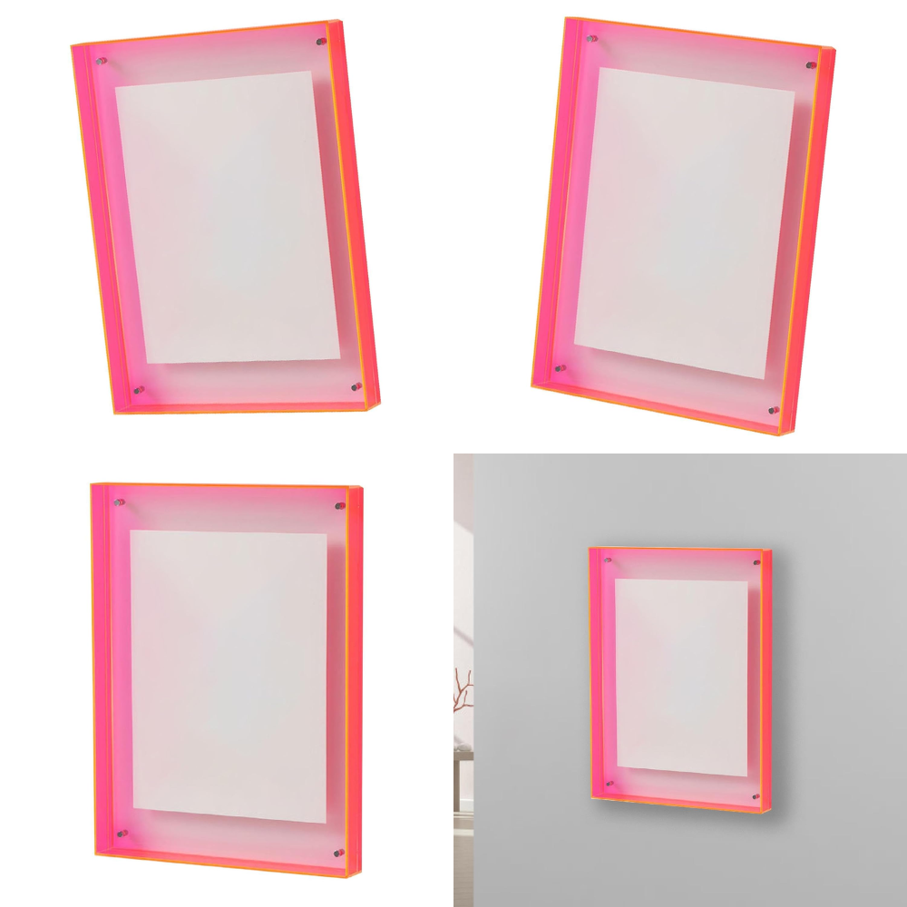Moderner Acryl Bilderrahmen zum Aufhängen Transparenter Fotohalter für Wanddeko Wohnzimmer Schlafzimmer