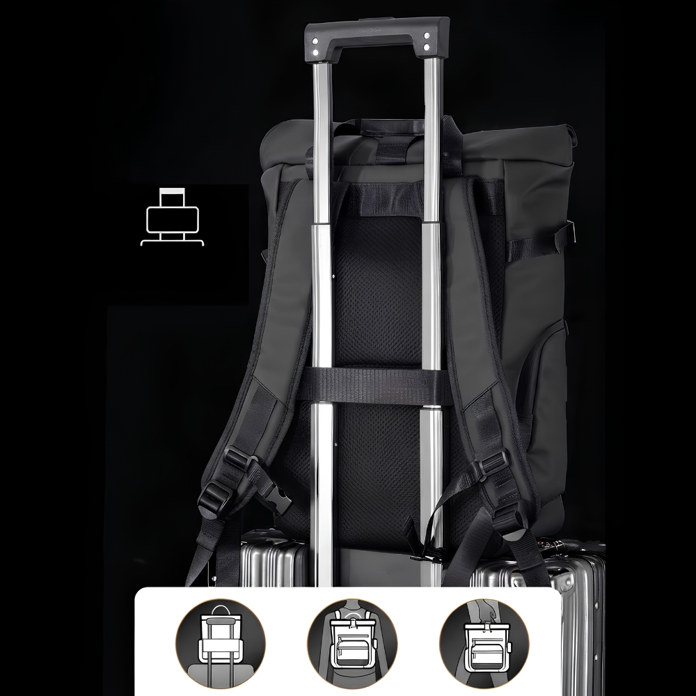Wasserdichter Roll-Top Reiserucksack für Herren - 15,6 Zoll Laptop Rucksack mit 20-35L Kapazität