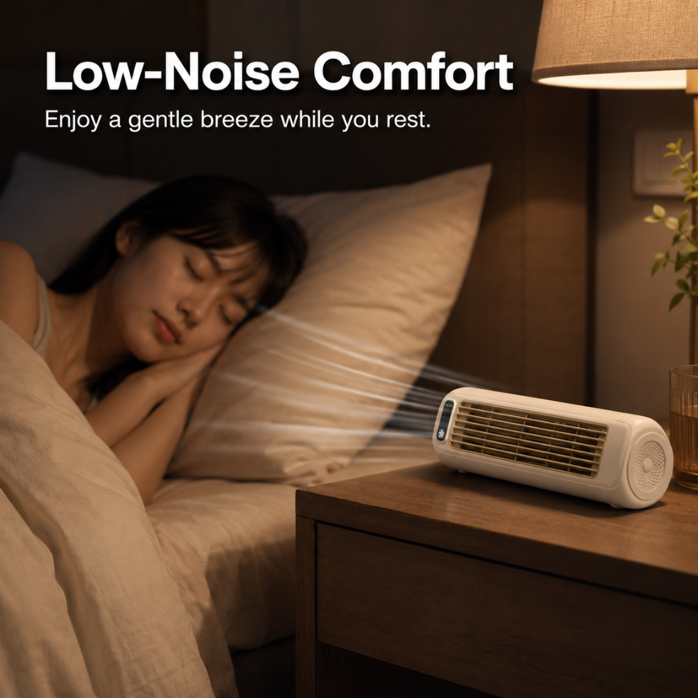 Leiser USB Tischventilator mit Akku Wandhalterung 3 Geschwindigkeiten LED Anzeige für Büro Schlafzimmer