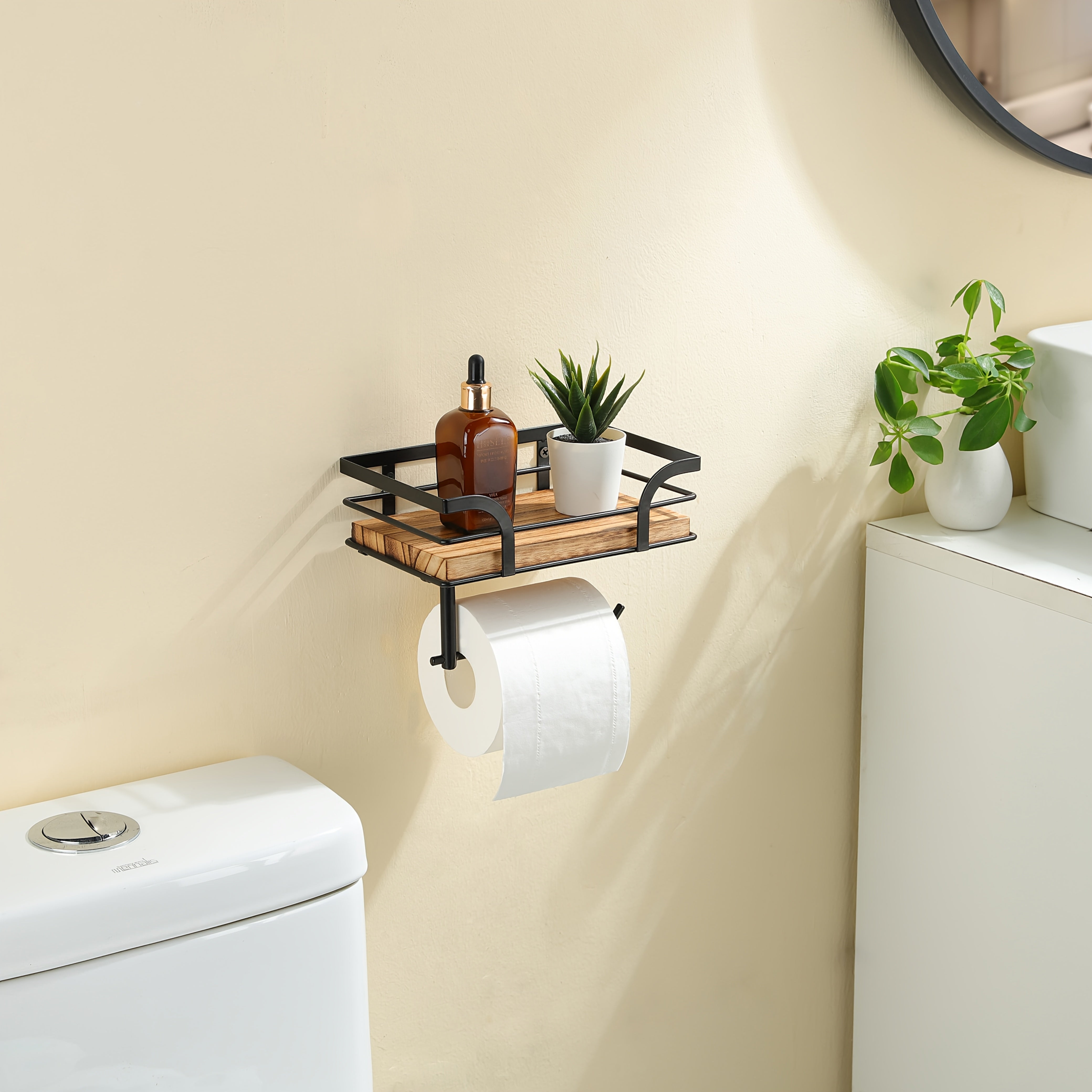 Stylischer Wandmontierter Badezimmer-Handtuchhalter – Moderner und platzsparender Toilettenpapierhalter mit Platz für Ersatzrollen