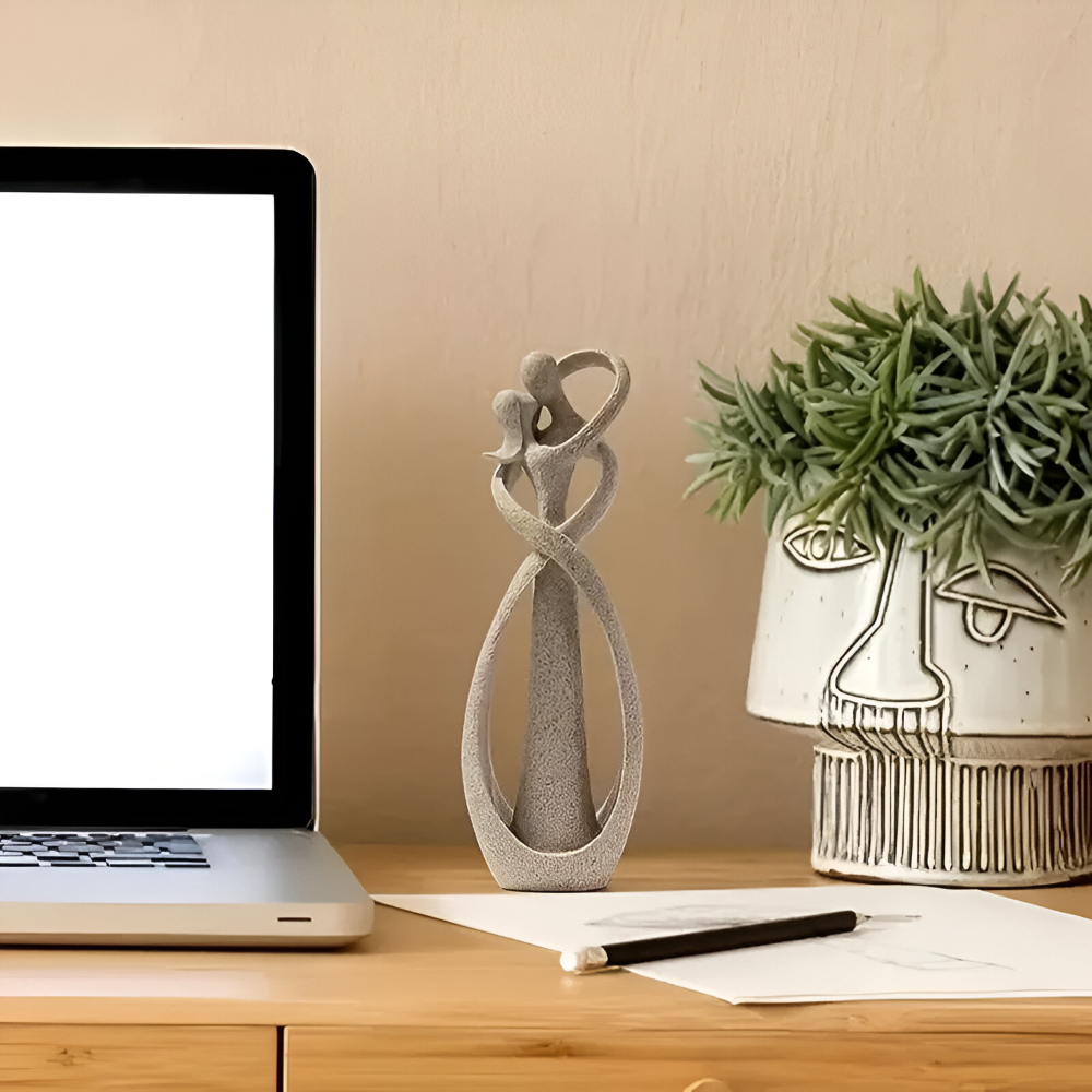 Abstrakte Kuss Paar Dekor Figuren - Moderne Harzskulptur für Schreibtisch, Regal und Bücherregal