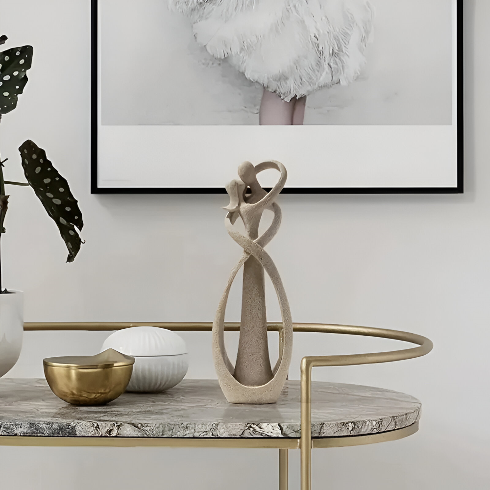Abstrakte Kuss Paar Dekor Figuren - Moderne Harzskulptur für Schreibtisch, Regal und Bücherregal