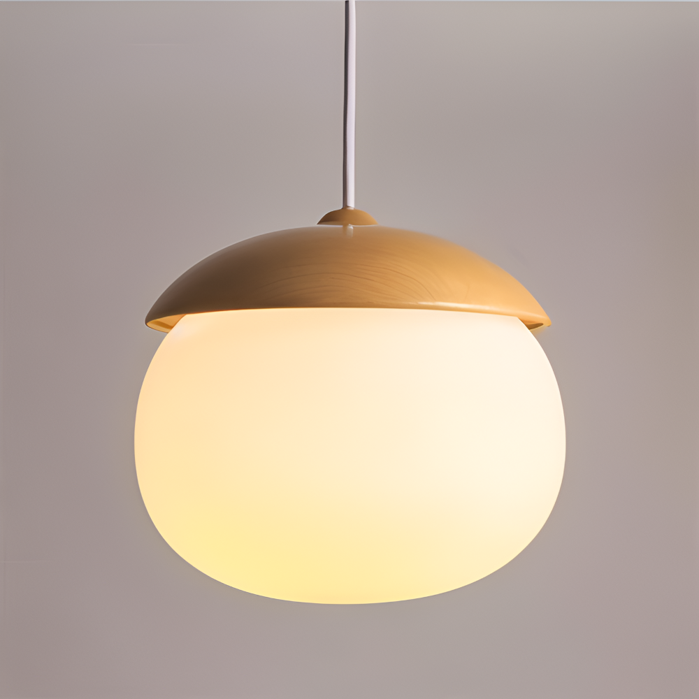 AcornNut Pendelleuchte - E27 Vintage Hängelampe mit Mattiertem Glasschirm