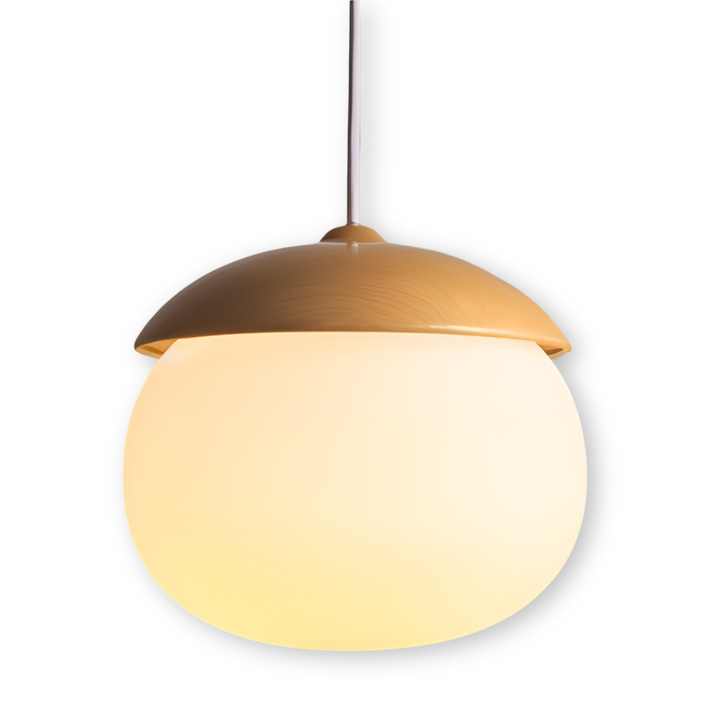AcornNut Pendelleuchte - E27 Vintage Hängelampe mit Mattiertem Glasschirm