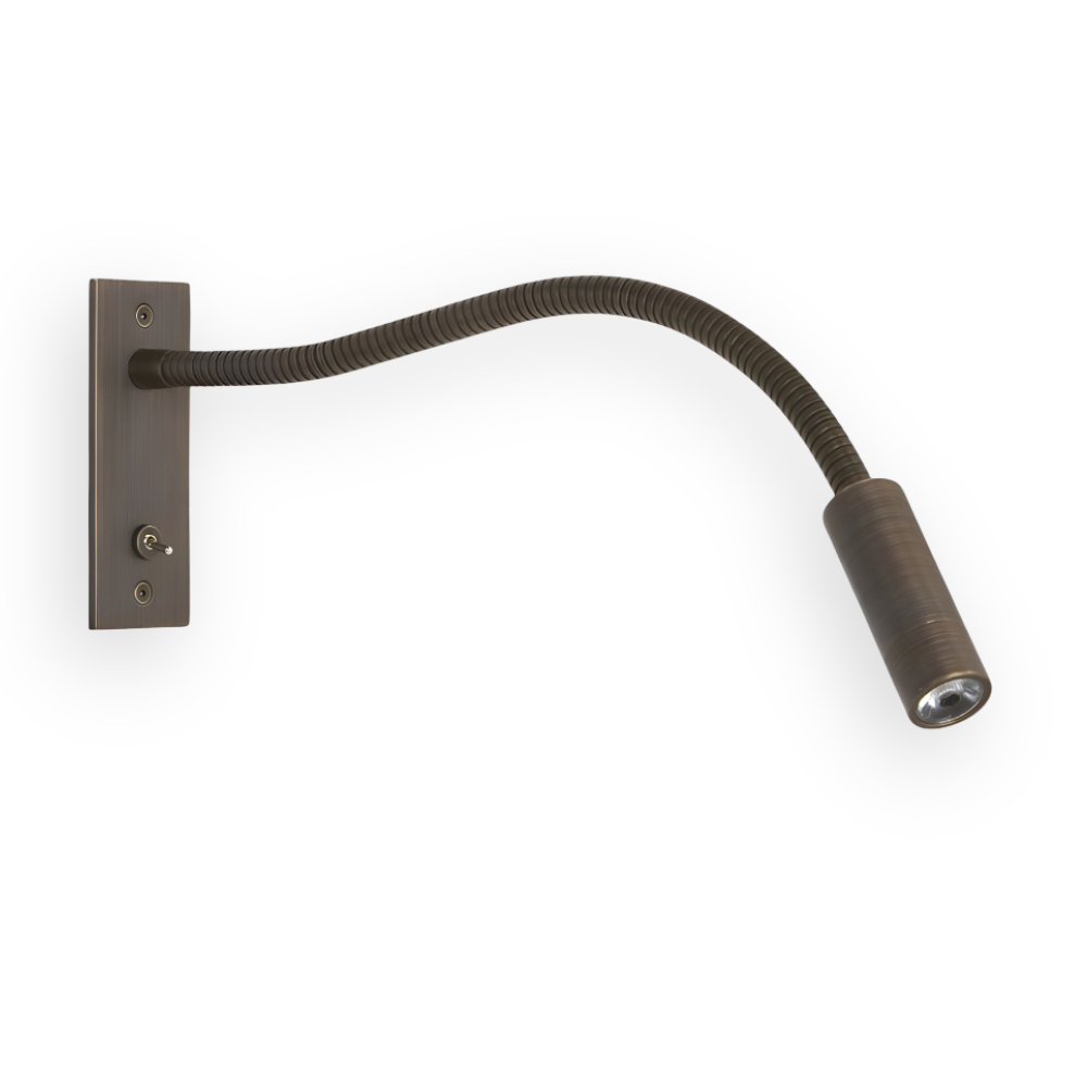 Verstellbare Wandleuchte mit Gebogenem Arm und Flexiblem Hals