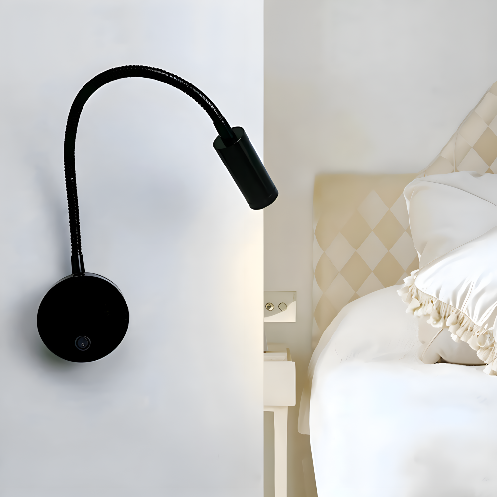 AdjustiSpot - Flexible Schwarze LED Nachttischlampe