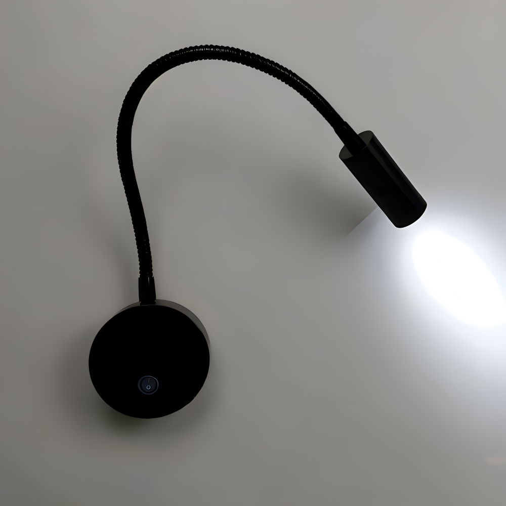 AdjustiSpot - Flexible Schwarze LED Nachttischlampe