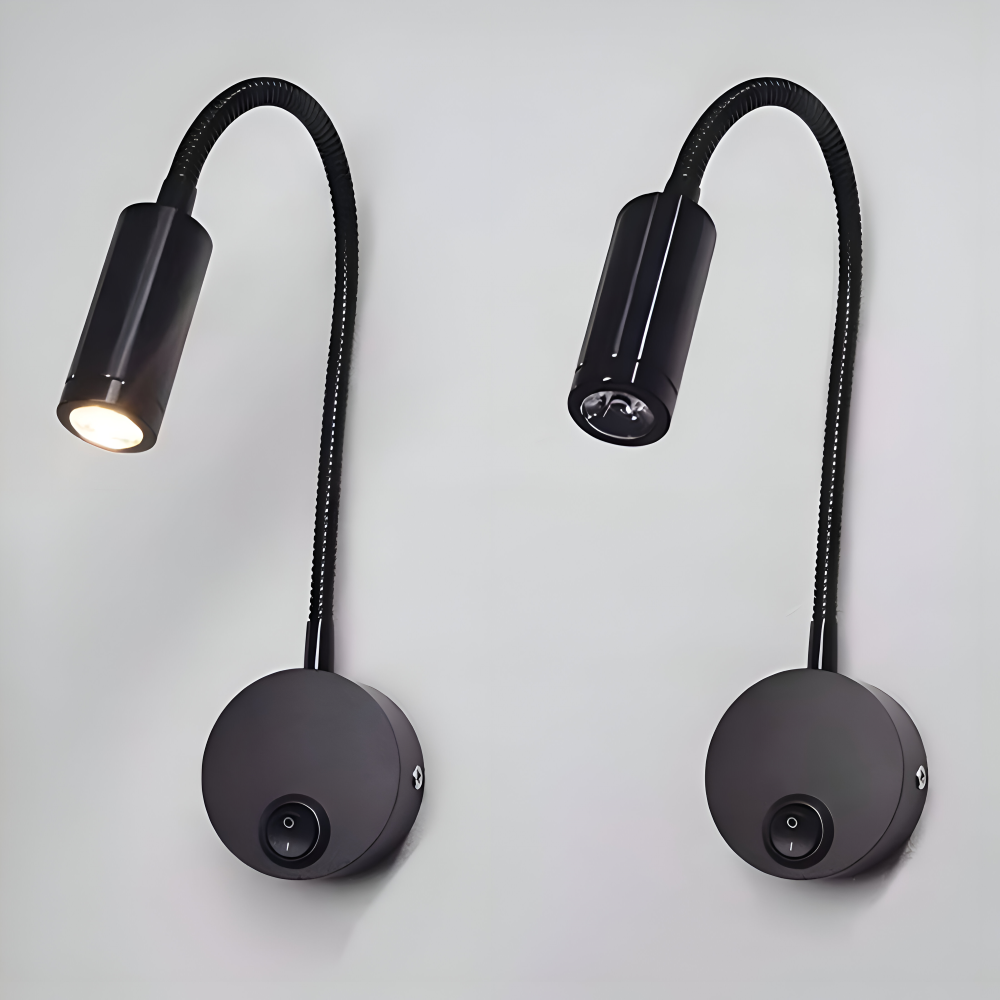 AdjustiSpot - Flexible Schwarze LED Nachttischlampe