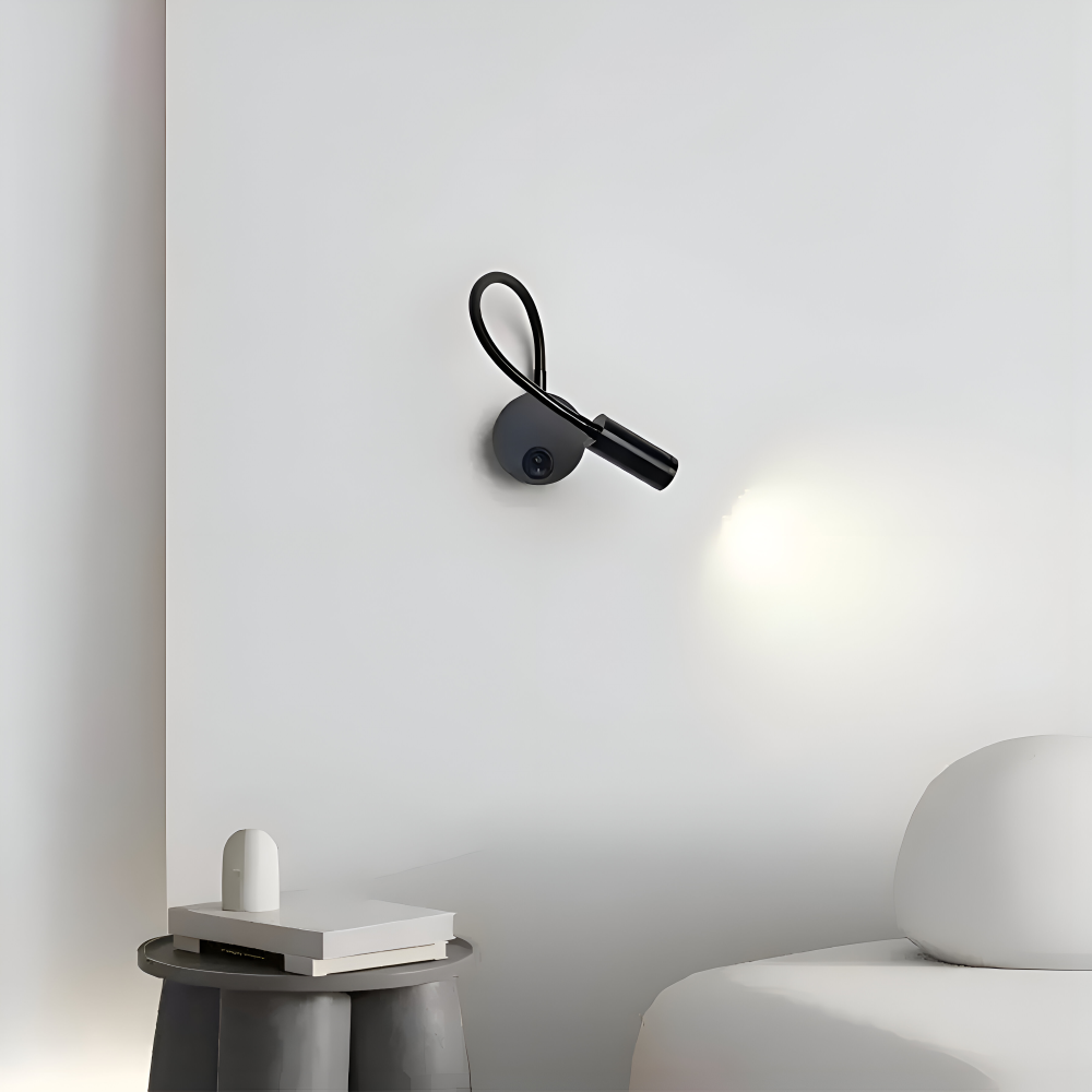 AdjustiSpot - Flexible Schwarze LED Nachttischlampe