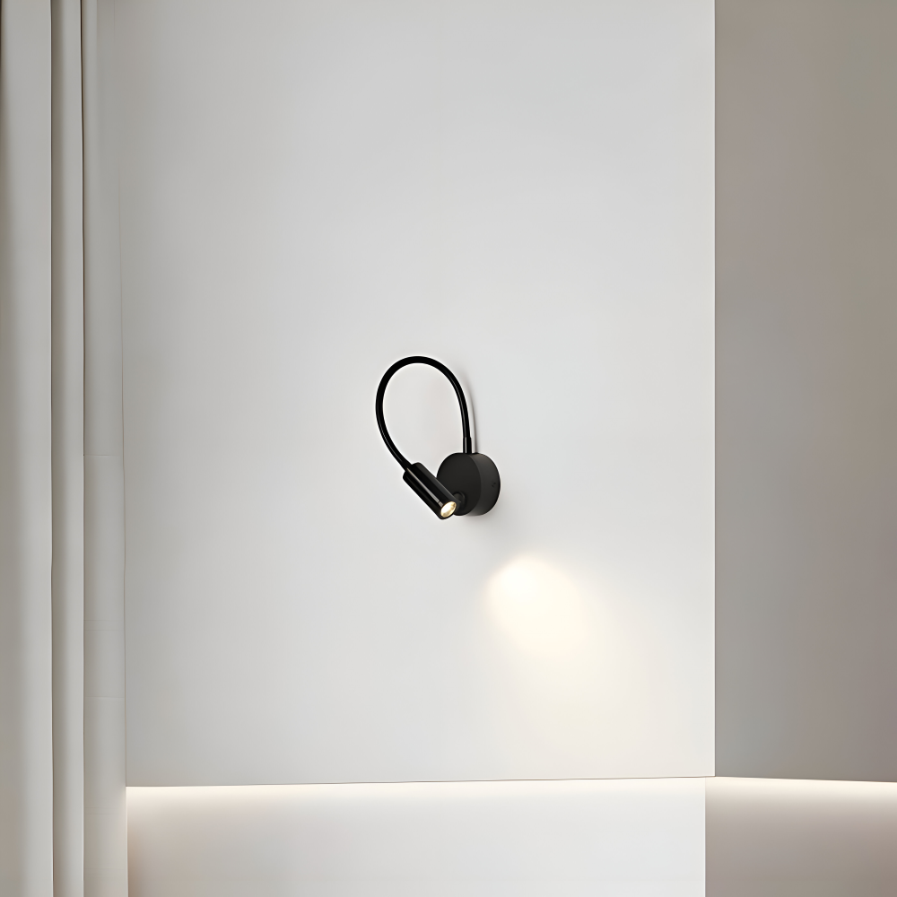 AdjustiSpot - Flexible Schwarze LED Nachttischlampe
