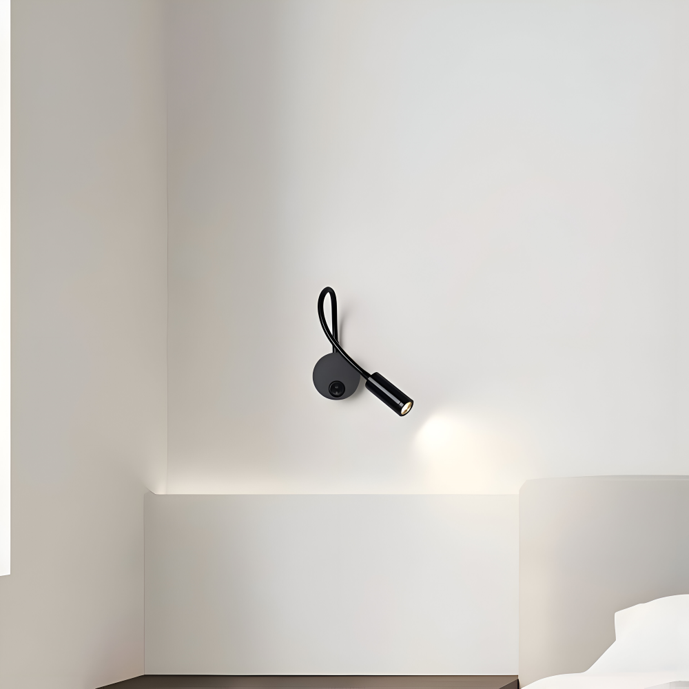 AdjustiSpot - Flexible Schwarze LED Nachttischlampe