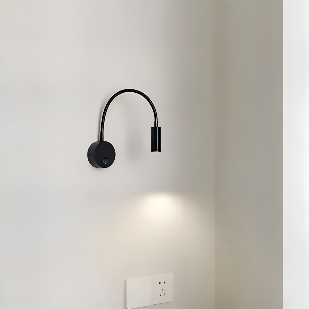 AdjustiSpot - Flexible Schwarze LED Nachttischlampe