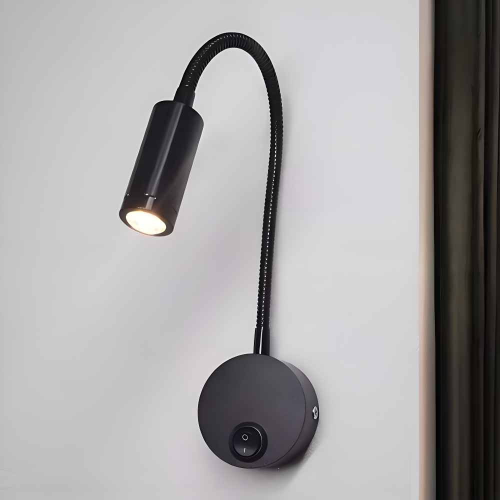 AdjustiSpot - Flexible Schwarze LED Nachttischlampe