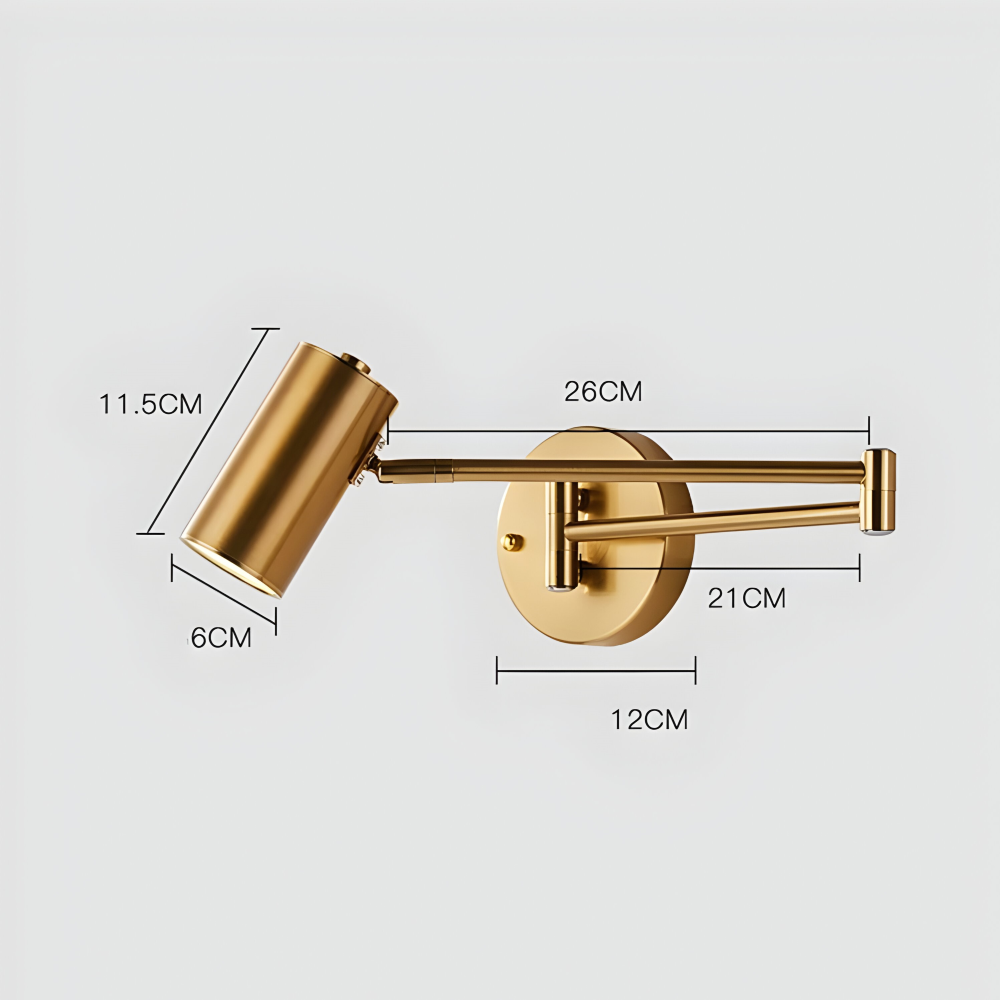 Adjustible Arm Wandleuchte - Flexible Gold & Schwarz Wandlampe - Wandlampen Design für Schlafzimmer