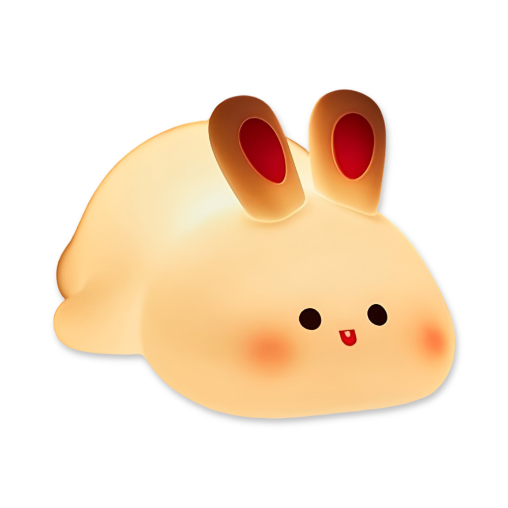 Entzückendes Kaninchenförmig aus Silikon LED Nachtlicht - Verstellbares Kinder Nachtlicht mit Touch-Steuerung