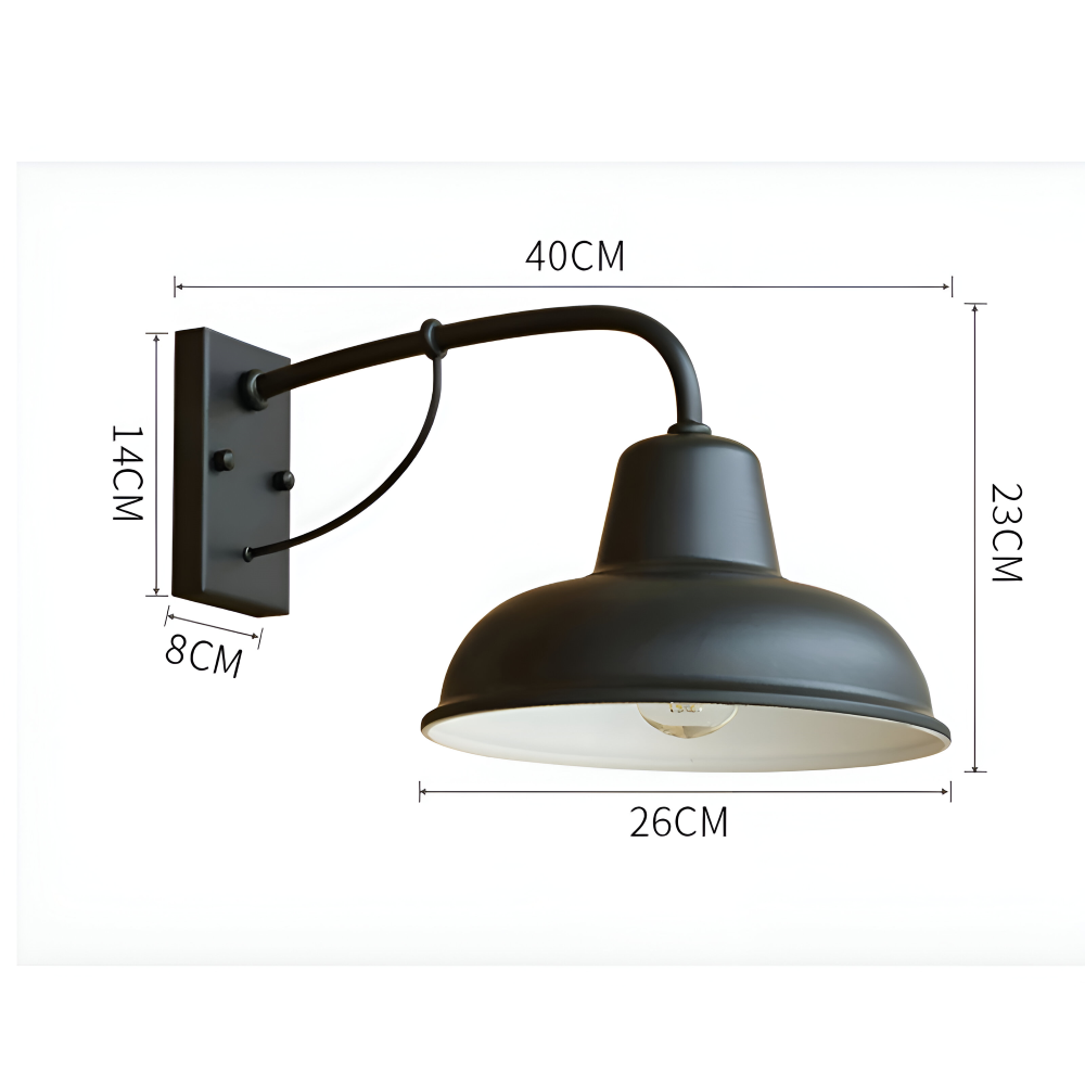 Aisle Eisen Sconce - Antikes Vintage Scheunenlicht - Schwarz Industrielle Wandleuchte