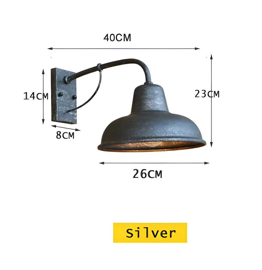 Aisle Eisen Sconce - Antikes Vintage Scheunenlicht - Schwarz Industrielle Wandleuchte