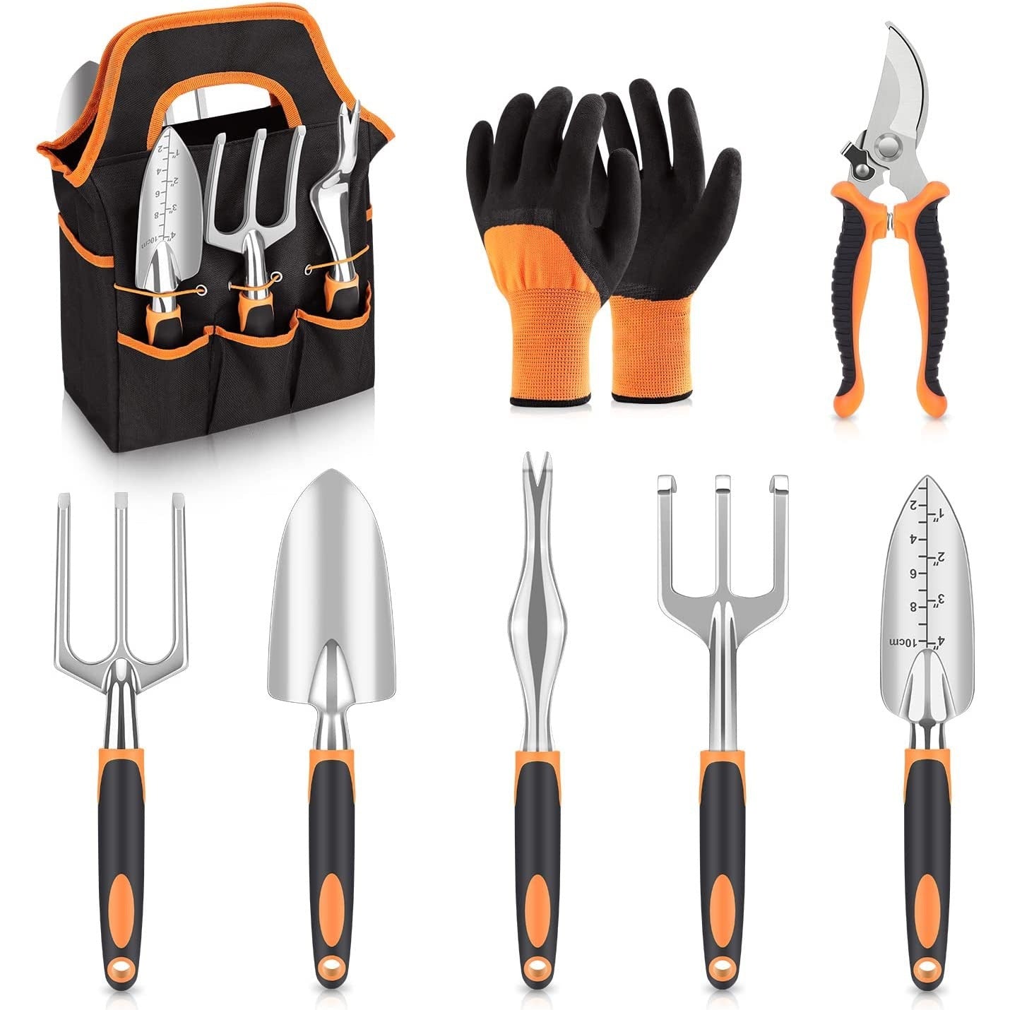 Alu Gartenwerkzeug Set für Gartenliebhaber | Ergonomisch, Multifunktional, 11-teilig 0