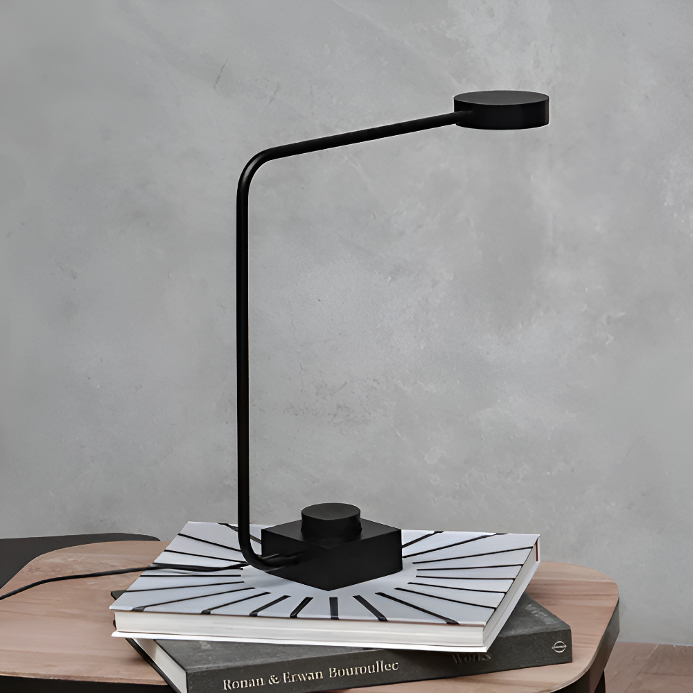 Aluminium Schreibtischlampe - Dimmbare LED-Leuchte mit geschwungenem Design
